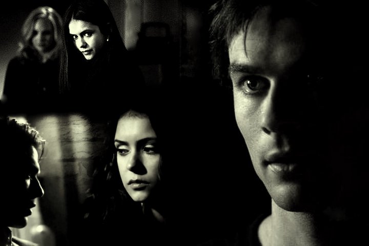 Damon a Elena fotomontáž
